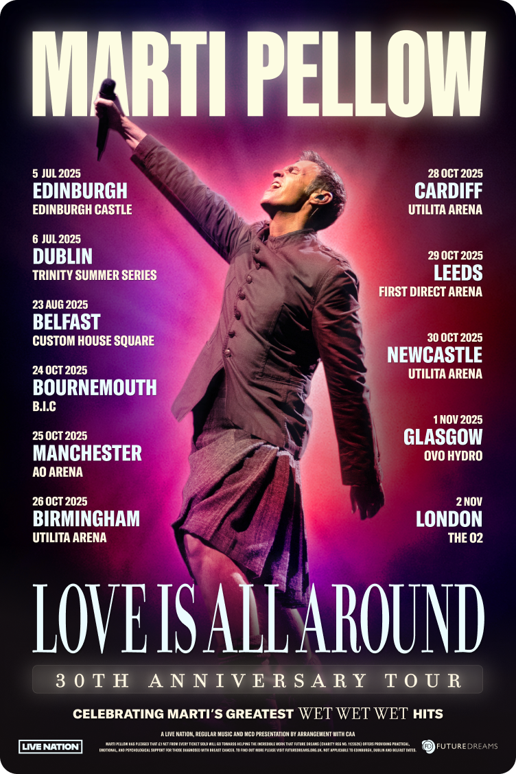 Marti Pellow Love is All Around 30th Anniversary Tour Poster